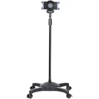 StarTech.com Mobiler Tablet Ständer mit Bremsrollen - Höhenverstellbar - Schwenkbares Ergonomischer Universeller Bodenständer mit Rollen für iPad/Tablets 7-11 Zoll - Trennbarer Halter (STNDTBLTMOB)