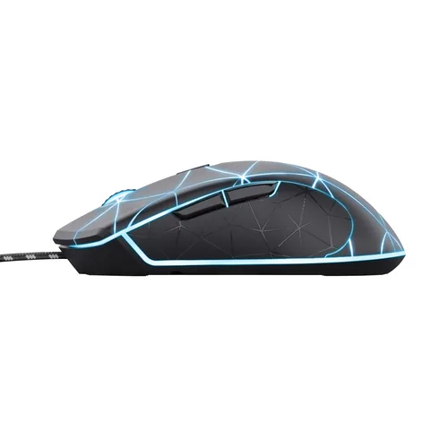 Trust Gaming-Maus GXT 133 Locx - Maus Features: Geflechtkabel - Umschaltbare DPI-Auflösung - Daumentaste - Beleuchtung - Scrollrad - Bedienungsseite: Universal - Detailfarbe: Schwarz - Gewicht: 86 g - 133 g - Verbindungsart: Verkabelt - Schnittstelle: USB