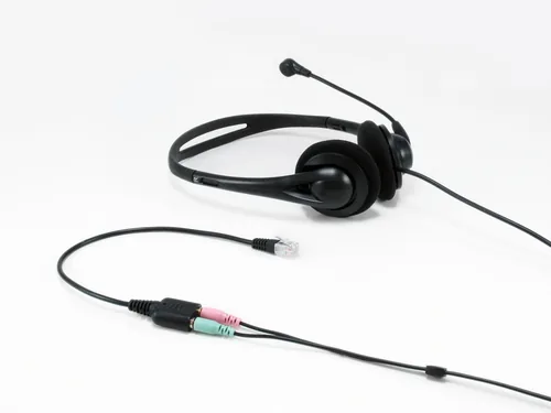 Equip Telefonkabel RJ9->2x3.5mm StBu 0.25m schwarz