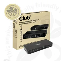 Club 3D Dockingstation CSV-1585 DisplayPort/HDMI KVM - Ladefunktion: Ja - Dockinganschluss: USB-C - Kompatible Hersteller: Universal - Vesa-Bohrung vorhanden: Nein