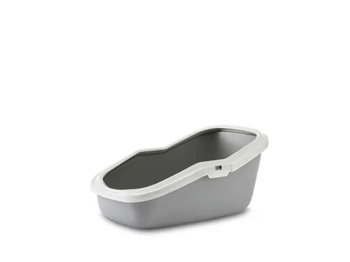 SAVIC ASEO Grey with White Rim - Open Cat Litter Tray - 56x39x27.5 cm - 1 pc.