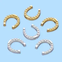 HobbyFun Streudeko Hufeisen 6 Stück - Motiv: Hufeisen - Material: Kunststoff - Detailfarbe: Silber