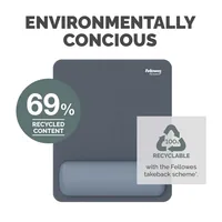 Fellowes Ergonomische Mausmatte Breyta mit Handgelenkauflage Navy - Tiefe: 200 mm - 240 mm - Breite: 200 mm - 240 mm - Detailfarbe: Navy - Form: Eckig - Höhe: 17.5 mm - Handgelenkauflage: Ja