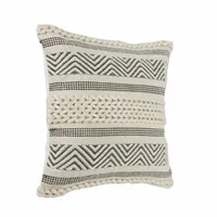 EGLO Kissen Melut 45 x 45 cm, Beige/Schwarz - Breite: 45 cm - Detailfarbe: Beige - Schwarz - Eigenschaften: Keine Eigenschaft - Zertifikate: Keine Zertifizierung - Bezug abnehmbar: Nein - Mit Bezug: Ja