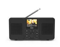 Hama Digitalradio DIR10 Schwarz - Widerstandsfähigkeit: Keine Angabe - Radio Tuner: Internetradio - Stromversorgung: Netzbetrieb - Detailfarbe: Schwarz - Streaming Formate: Spotify - UNDOK-Multiroom - Ausstattung: App - Display - Weckfunktion