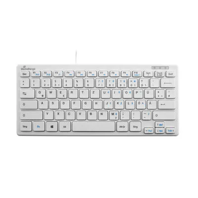 MediaRange Tastatur USB 2.0 Kompakt Flach 78 Tasten weiß