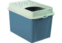 Rotho Katzentoilette Berty Eco, Blau – Sand - Stromversorgung: Keine - App kompatibel: Nein - Breite: 39.3 cm - Höhe: 40.4 cm - Tiefe: 57.2 cm - Detailfarbe: Sand - Blau