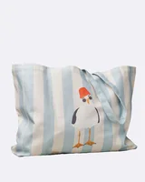 Chic Mic Tasche Sea Gull Blau/Weiss - Breite: 14 cm - Detailfarbe: Blau - Weiss - Material: Bio Baumwolle - Höhe: 42 cm - Länge: 48 cm