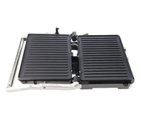 OHMEX Kontaktgrill OHM-STK-1787 2000 W - Produkttyp: Kontaktgrill - Höhenverstellbar: Keine Angaben - Detailfarbe: Edelstahl - Leistung: 2000 W - Temperatur einstellbar: Ja - Anzahl unterschiedliche Grillplatten: 2