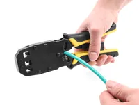Delock Crimpzange für RJ50, RJ45, RJ12/11, 6P DEC, 4P - Montageart: Crimpzange RJ45 (Litze) - Crimpzange RJ11 (Litze) - Crimpzange RJ50 (Litze) - Crimpzange RJ12 (Litze) - Für Stecker: RJ45 (8 Pol) 8P2C - 8P4C - 8P6C - 8P8C - RJ12 (6 Pol) 6P6C - RJ50 (10 