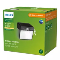 Philips Solar Yarixa Wandleuchte, Licht+Bewegungssensor, 2700K - Dimmbar: nicht dimmbar - Lichtfarbe: Warmweiss - Lichtausbeute: 113.6 lm/W - Gesamtleistung: 2.2 W - Zusätzliche Ausstattung: Dämmerungssensor - Bewegungssensor - Farbtemperatur Kelvin: 2700