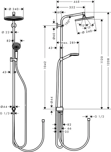 Hansgrohe Crometta S shower system Chrome