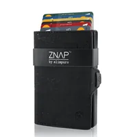 ZNAP Portemonnaie Slim Wallet Kork Black, 8er - Münzfach: Ja - RFID-Schutz: Ja - Farbe: Schwarz - Material: Kork - Aluminium - Verschluss: Druckknöpfe