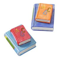 HobbyFun Mini-Utensilien Bücher Rot/Hellblau - Detailfarbe: Hellblau - Rot - Material: Polyresin - Verpackungseinheit: 1 Stück - Motiv: Buch - Anlass: Basteln