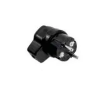 BACHMANN Vollgummi-Winkelstecker, schwarz mit Schutzkontakt