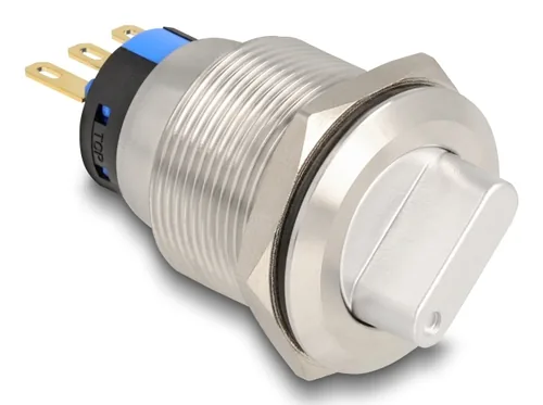 DELOCK Drehschalter zum Einbau 22 mm 3 x Lötanschluss