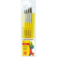 Eberhard Faber Aquarellpinsel Ponyhaar Set, 4 Stück - Art: Haarpinsel - Anwendungsbereich: Schule - Deckfarben - Wasserfarben - Set: Ja