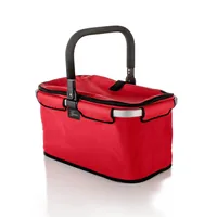 Genius Einkaufskorb Falko Duo Bordeaux - Breite: 48 cm - Detailfarbe: Bordeaux - Material: Aluminium - Polyester - Höhe: 27 cm - Länge: 28 cm