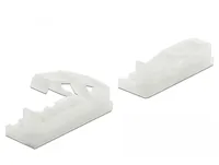 Delock Flachbandkabelhalter mit Verschlussclip selbstklebend schraubbar natur 10 Stück