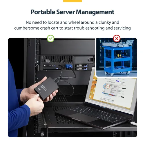 StarTech KVM Console to Laptop USB 2.0 Portable Crash Cart Adapter with File Transfer & Video Capture - Portable KVM Console