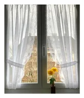 Hubatka Tagvorhang Vitrage Spitzen-Vitragen 95 cm x 110 cm, Weiss - Breite: 95 cm - Höhe: 110 cm - Eigenschaften: Keine Eigenschaft - Zertifikate: Keine Zertifizierung - Motiv: Blume - Detailfarbe: Weiss