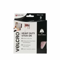 VELCRO Klettband Extra Stark Selbstklebend, Haken & Flausch 50mm x 2.5m Wei