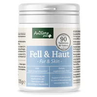 AniForte Hunde-Nahrungsergänzung plus Fell & Haut, 90 Stück - Nahrungsergänzungstyp: Tabletten - Tierbedürfnis: Haut & Fell - Zertifikate: Keine Zertifizierung - Produkttyp: Ergänzungsfutter - Packungsgrösse: 90 Stück - Cannabinoide: Keine