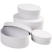 Creativ Company Papp-Schachtel oval 4 Stück, Weiss - Detailfarbe: Weiss - Form: Oval - Verpackungseinheit: 4 Stück - Papp-Art: Papp-Schachtel