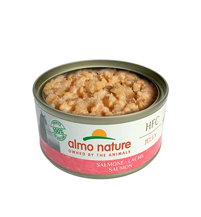 Almo Nature Nassfutter HFC Jelly Cat Lachs 70 g - Tierbedürfnis: Kein besonderes Bedürfnis - Geschmacksrichtung: Fisch - Zertifikate: Keine Zertifizierung - Fleischsorte: Lachs - Packungsgrösse: 70 g - Futtereigenschaft: Glutenfrei