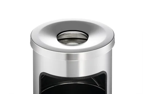 DURABLE Papierkorb Safe mit Ascher rund silber