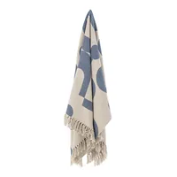 Bloomingville Agno Throw, Blue, Recycled Cotton