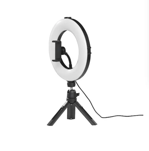 Hama Ringlicht SpotLight Smart 80 II - Farbtemperatur Kelvin: 5500 K - 2100 K - 3000 K - Lichtfarbe: Tageslichtweiss (Kaltweiss) - Neutralweiss - Warmweiss - Leuchtenfarbe: Schwarz