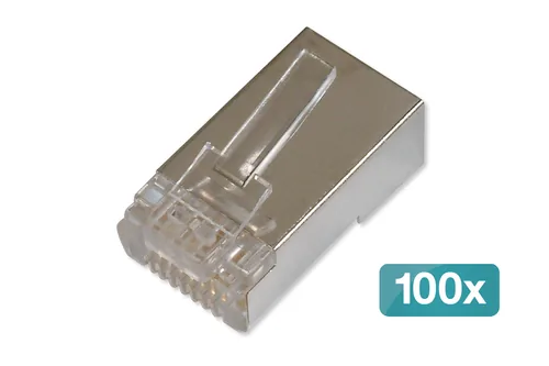 CAT.6 Modularstecker für Rundkabel, geschirmt, 100 Stück (Pass through Stecker)