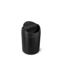 Simplehuman Abfalleimer 1.5 l, Schwarz matt - Anzahl Behälter: 1 - Detailfarbe: Schwarz matt - Fassungsvermögen: 1.5 l - Form: Rund - Material: Edelstahl