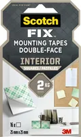 Scotch Innenmontagequadrate Scotch-Fix, 25 mm x 25 mm, Weiss - Breite: 25 mm - Länge: 0.025 m - Verpackungseinheit: 1 Stück - Detailfarbe: Weiss - Klebehaftung: Stark haftend - Art: Montagestreifen