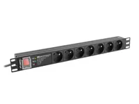 LANBERG POWER STRIP PDU RACK 19"" (1U, 16A, 7X 230V PL, 2m)