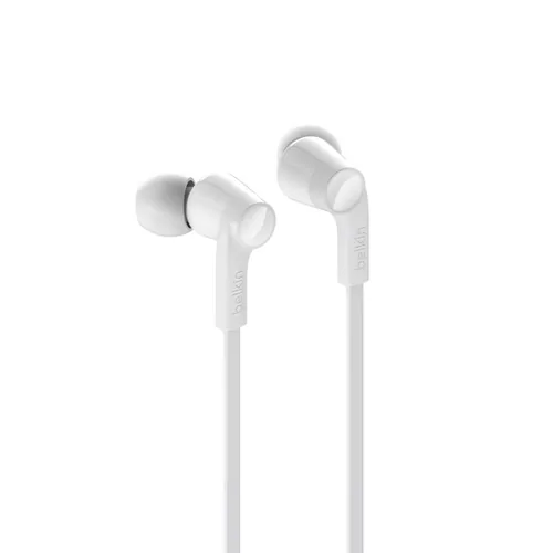 Belkin In-Ear-Kopfhörer Rockstar USB-C Anschluss Weiss - Detailfarbe: Weiss - Kopfhörer Ausstattung: Mikrofon - Schweissabweisend - Spritzwassergeschützt - Verbindungsmöglichkeiten: Kabelgebunden - Einsatzbereich: Lifestyle-Kopfhörer - Sport-Kopfhörer - T