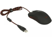 Delock Gaming-Maus 12531 USB 4800 dpi - Maus-Typ: Standard - Maus Features: Programmierbare DPI-Einstellung - Umschaltbare DPI-Auflösung - Beleuchtung - Programmierbare Tasten - Scrollrad - Bedienungsseite: Universal - Detailfarbe: Rot - Schwarz - Verbind