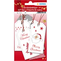 Herma Stickers Geschenkanhänger Xmas 8 x 4 cm, 6 Stück - Verpackungseinheit: 1 Stück - Material: Papier - Detailfarbe: Rot - Produkttyp: Geschenkanhänger
