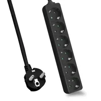 helos Steckdosenleiste CLASSIC, 6-fach, schwarz, 1,5m, ohne Schalter
