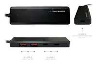 LC-Power LC-HUB-U3-4-C interface hub USB 3.2 Gen 2 (3.1 Gen 2) Type-A 10000 Mbit/s Black