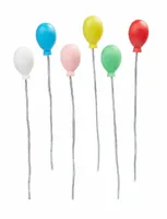 HobbyFun Mini-Figur Luftballons 1.6 x 2.4 cm, 6 Stück - Detailfarbe: Mehrfarbig - Material: Kunststoff - Verpackungseinheit: 6 Stück - Motiv: Luftballon - Anlass: Basteln