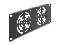 10? 2 HE Rackblende für 2 Lüfter 80 x 80 mm dunkelgrau