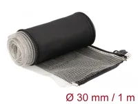 EMV Abschirmgeflechtschlauch mit Reißverschluss hitzebeständig 1 m x 30 mm schwarz