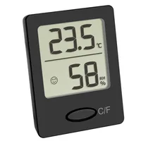 TFA Dostmann Thermo-/Hygrometer Digital Schwarz - Detailfarbe: Schwarz - Typ: Thermo-/Hygrometer - Anwendungsbereich: Temperatur-/Feuchtemessung