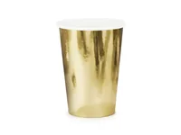 Partydeco Einwegbecher Uni 220 ml, 6 Stück, Gold - Produkttyp: Einwegbecher - Materialtyp: Papier - Material: Pappe - Detailfarbe: Gold - Verpackungseinheit: 6 Stück