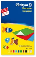 Pelikan Glanzpapier gummiert farbig assortiert - Papiertyp: Glanzpapier - Geeignet für Drucker: Nein - Papierfarbe: Farbig assortiert - Papierformat: 30 x 18 cm - Mediengewicht: 150 g/m² - Selbstklebend: Ja