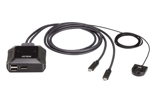 ATEN 2-Port USB-C 4K DisplayPort KVM Switch with Remote Port Selector