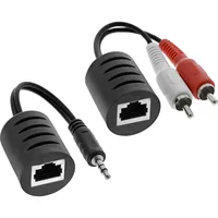 InLine Audio über RJ45 passiv - 2x Cinch 1x Klinke 3,5mm / RJ45 Buchse - max. 50m
