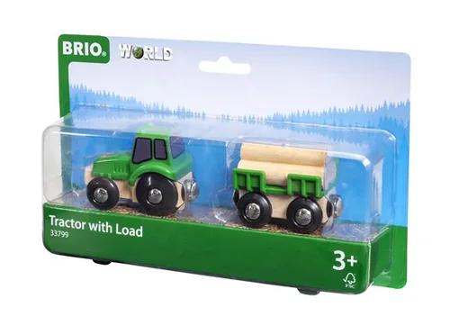 BRIO BRIO World Traktor mit Holz-Anhänger - Kategorie: Fahrzeuge & Anhänger - Altersempfehlung ab: 3 Jahren - Material: Kunststoff - Holz - Eigenschaften: Keine Eigenschaft - Zertifikate: FSC